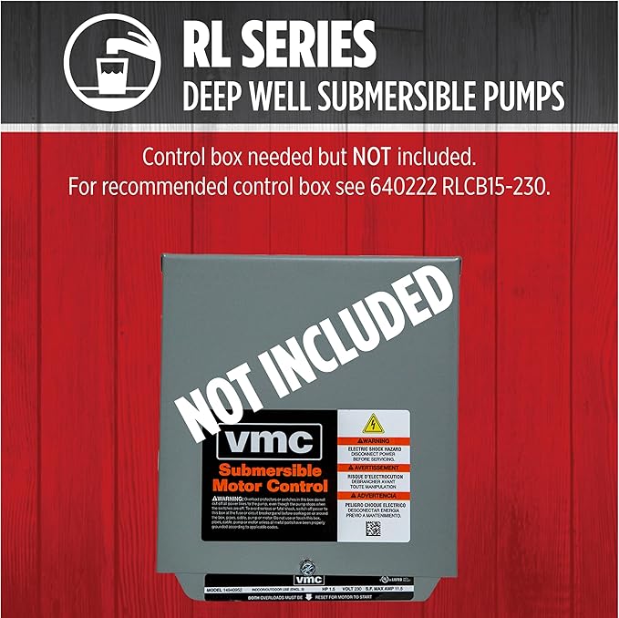 Red Lion RL12G15-3W2V 4-inch Submersible Deep Well Pump, 1-1/2-HP, 12 GPM, 3-Wire, 230-Volt, Steel, 14942408