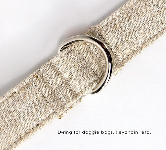 Sam and Maui Linen Blend Dog Leash with D-Ring, 4.5 FT Walking Lead for Large Dog, Natural L