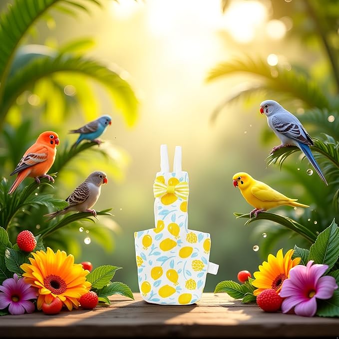 Bird Diaper - Soft Parrot Nappy Bird Suit, Waterproof Inner | Ideal Outdoor Pants, Comfortable Flying Costume, Supplies for Budgie, Parakeet, Cockatiel, Keeps Birds Clean During Outdoor