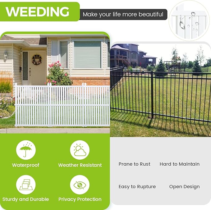 Classic White Vinyl PVC Air Conditioner & Trash Can Fence, 2 Panels, 50" W x 50" H, Easy to Install, All-Weather Durable, HOA Compliant, Privacy & Security