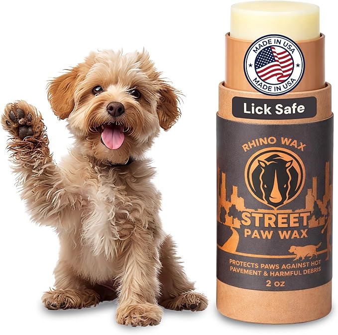 Rhino Wax - Dog Paw Protector for Hot Pavement - Use Street Wax Before Taking Dogs on Asphalt - Balm Protects from Warm Surfaces Rocks Road Debris - Great for Dogs who Hate Dog Shoes for Hot Pavement