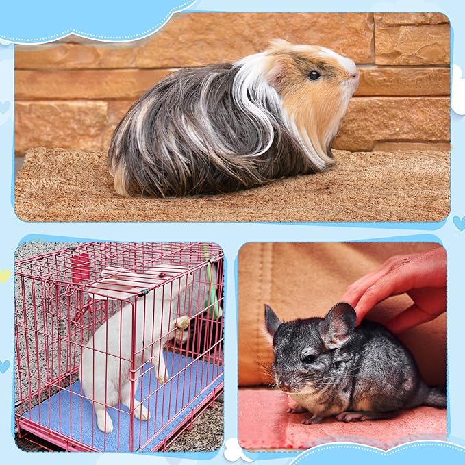 10 Pieces Guinea Pigs Blankets Hamster Fleece Cage Liners Soft Guinea Pig Accessories Small Animal Pet Blanket Sleep Bedding Mats Pet Supplies for Dog Puppy Cat (Mixed Colors,18 x 24 Inch)