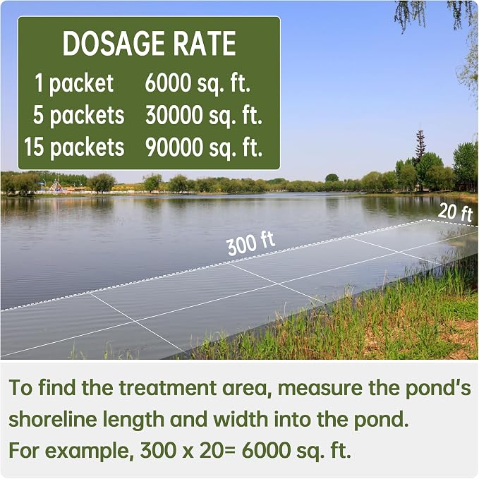LMJP Muck Reducer for Ponds, Sludge Solution, Away Muck, Odor Control, 15LB | Pond & Lake Cleaning, Natural Beneficial Bacteria & Enzymes, Safe for Fish, Wildlife & Recreation, Treats Up To 90,000 Sq Ft