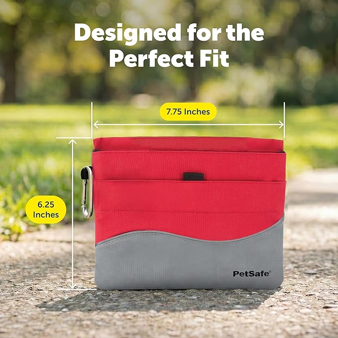 PetSafe Treat Pouch Sport - Easy Access Waterproof Treat Pouch for Daily Use - Convenient Phone & Keys Carry with Dual Inner Pocket & Front Storage Pocket - Adjustable Fit - Standard - Red