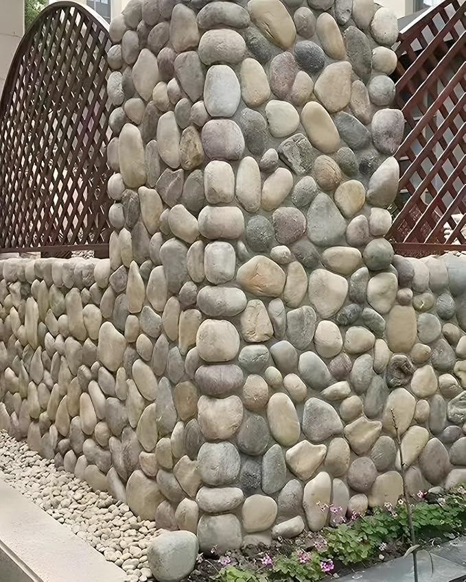 Natural River Rocks-40 lbs of Pebbles and River Stones,2-3 Inch Plant Rocks for Landscaping,Garden Paving,Crafting,Walkways,and Outdoor Decorative Stone,Mexican Beach River Rocks