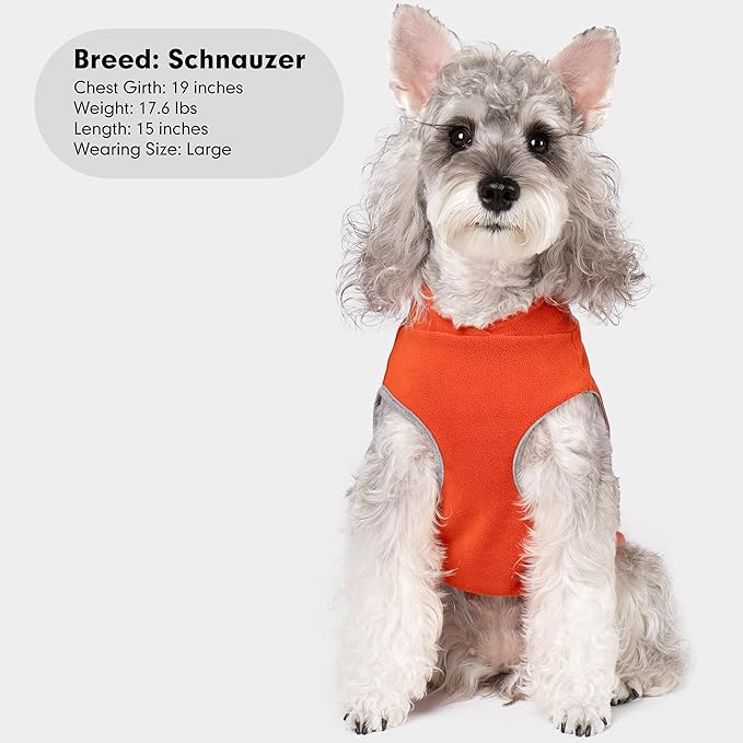 cyeollo 2XL Dog Sweater for Large Dogs Male Female, Reflective Dog Sweatshirt Pullover Jacket Fall Winter Dogs Sweaters Warm Pet Clothes, Orange & Rust Red XXL