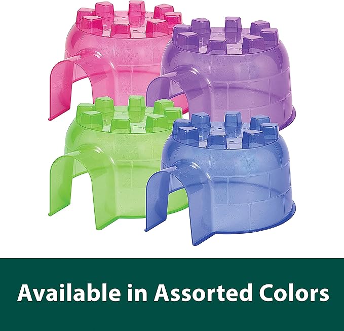 Kaytee Igloo Habitat Hideout For Pet Guinea Pigs, Ferrets, Dwarf Rabbits, Chinchillas, and Other Small Animals, Assorted colors, Large