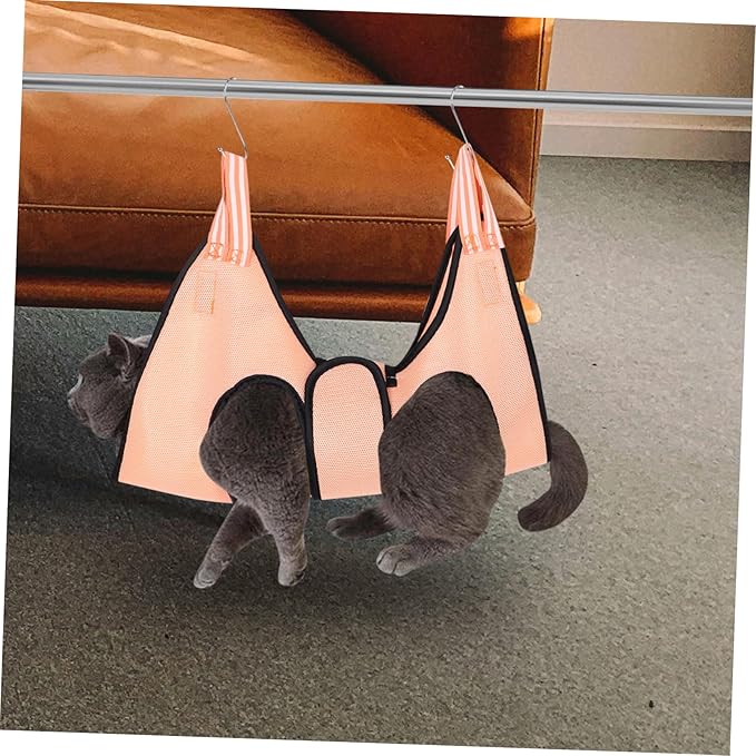 BESTonZON Cat Grooming Hammock Pet for Nail Trimming Dog Grooming Harness Mesh Swing for Dogs and Cats