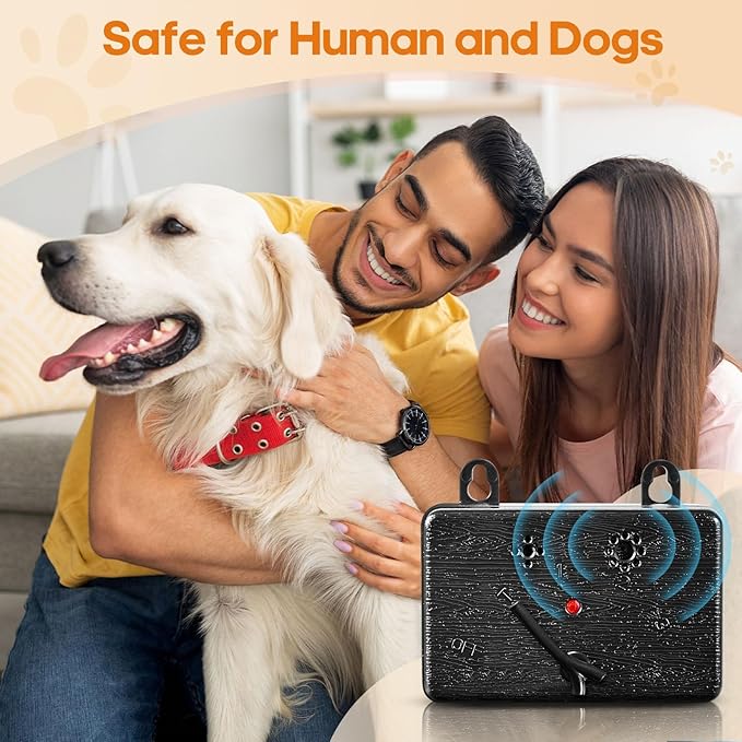 Anti Barking Device, Ultrasonic Anti Barking Device for Dogs with 3 Adjustable Levels, 50 FT Ultrasonic Dog Barking Control Device for Indoor Outdoor Bark Box Dog Barking Silencer