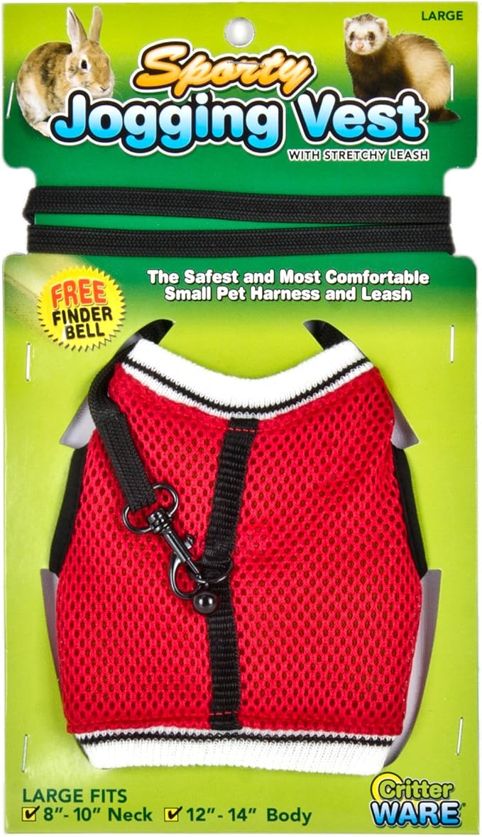 Ware Manufacturing Nylon Walk-N-Vest Pet Harness and Leash for Small Pets, Large - Colors May Vary
