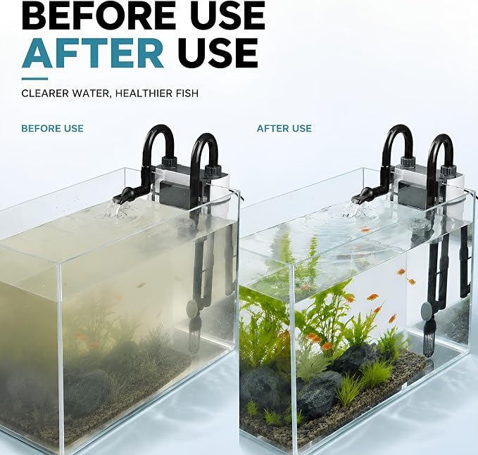Aquarium Filter, Hang On Back Aquarium Filter for 10-40 Gallon Fish Tank, 3-Stage Canister Filter with Surface Skimmer Spray Bar, Quiet External Filter for Freshwater Aquariums & Turtle Tanks