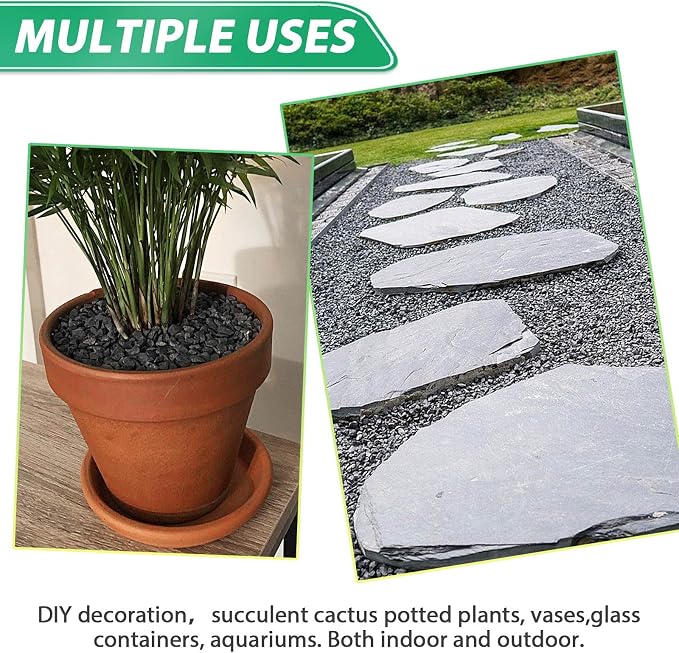 Succulent Rocks for Plants Tiny Pebbles for Planters 11.8LB Pea Gravel Bulk Course Sand Soil Small Decorative Stones for Indoor Bonsai Pots Cactus Top Dressing Aquarium Garden Landscape Black