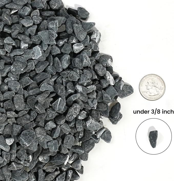 12 LBS Natural Gravel for Fish Tank, StoneCreek Betta Fish Aquarium Gravel, Vase Filler, River Rocks, Fish Tank Decorations, Perfect for Aquarium Decor, Fish Tank, & Indoor Plant, Black