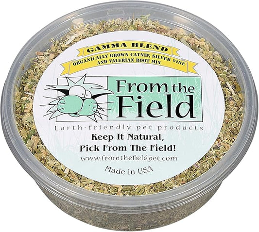 From The Field Gamma Blend - Catnip Leaf and Flower, Silver Vine and Valerian Root Mix 1 OZ Tub