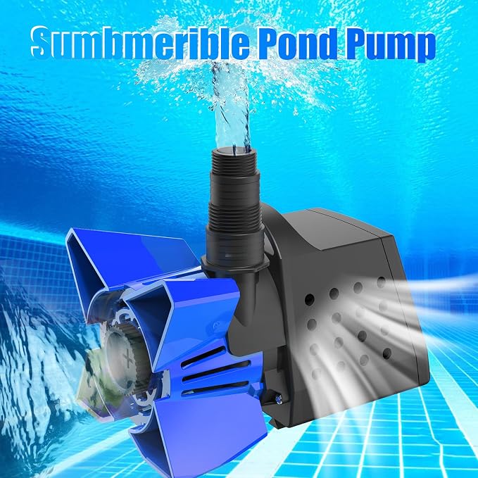 AgiiMan 850GPH Pool Cover Pump, Submersible Sump Pump above Ground | Drain Hose, 25FT Power Cord, 3 Adapters, Fast Water Removal for Pool Covers, Ponds, Basements and Flooded Areas
