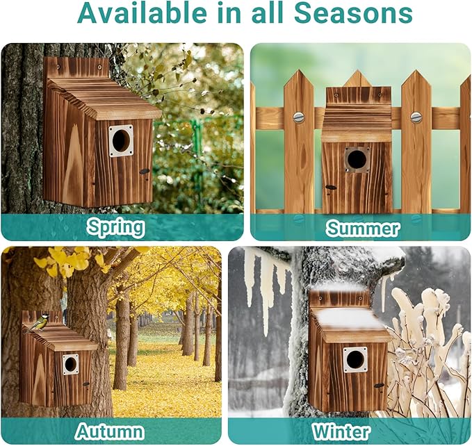 2 Pack Bird Houses for Outside, Outdoors Birdhouse Feeder for Bluebird,Cardinal,Purple Martin and Sparrow,Wooden Cedar Hanging Birds Nest,Easy to Clean,No Assembly Needed