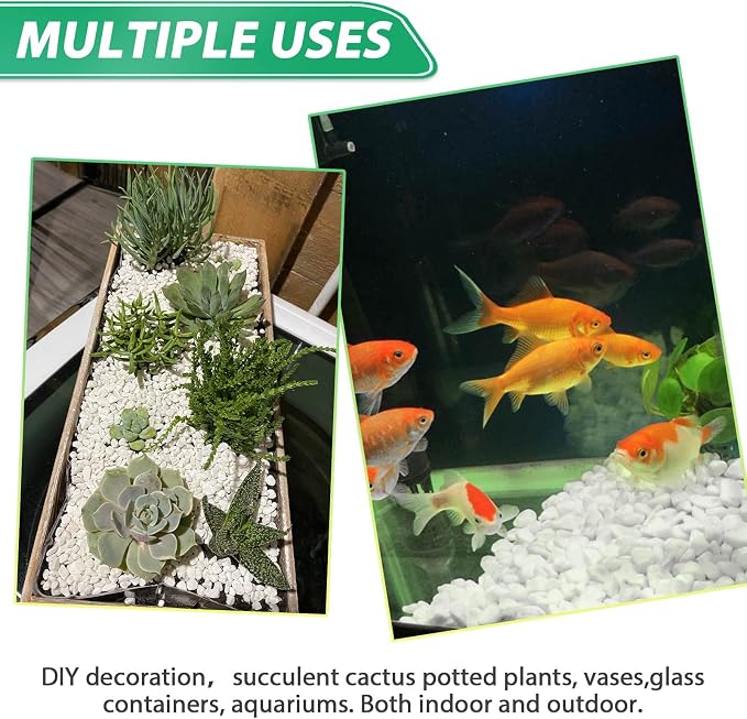 Succulent Rocks for Plants Tiny Pebbles for Planters 7.8LB Pea Gravel Bulk Course Sand Soil Small Decorative Stones for Indoor Bonsai Pots Cactus Top Dressing Aquarium Garden Landscape, White