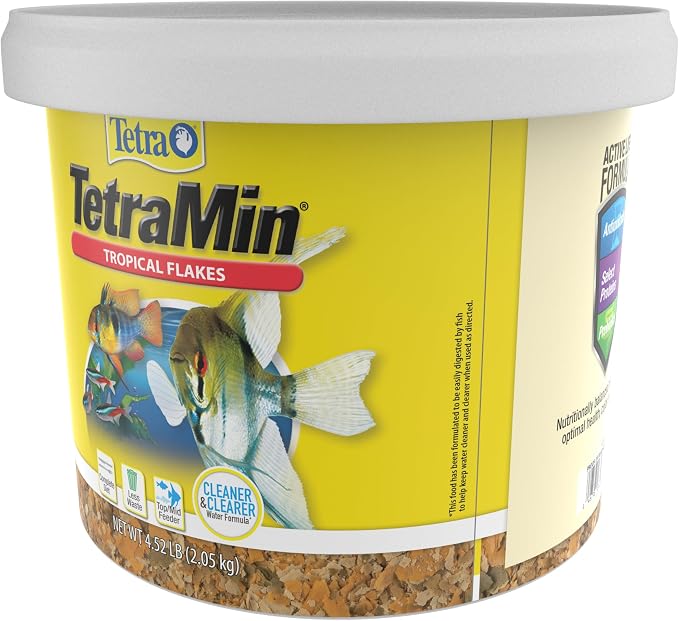 TetraMin Tropical Flakes Fish Food, 4.52 lbs | Complete Daily Diet For Top-And-Mid Feeding Tropical Fish, Protein For Growth & Prebiotics for Digestion, Clear Water Formula