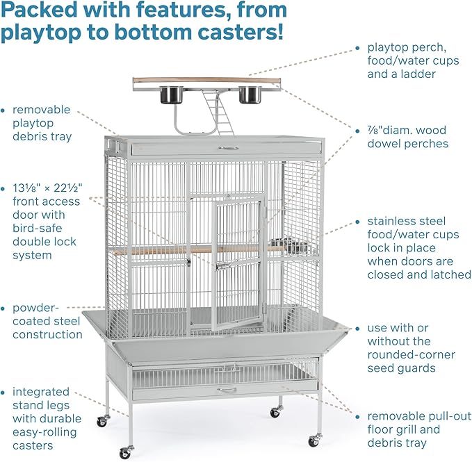 Prevue Pet Products Wrought Iron Select Bird Cage Pewter Hammertone 3154W