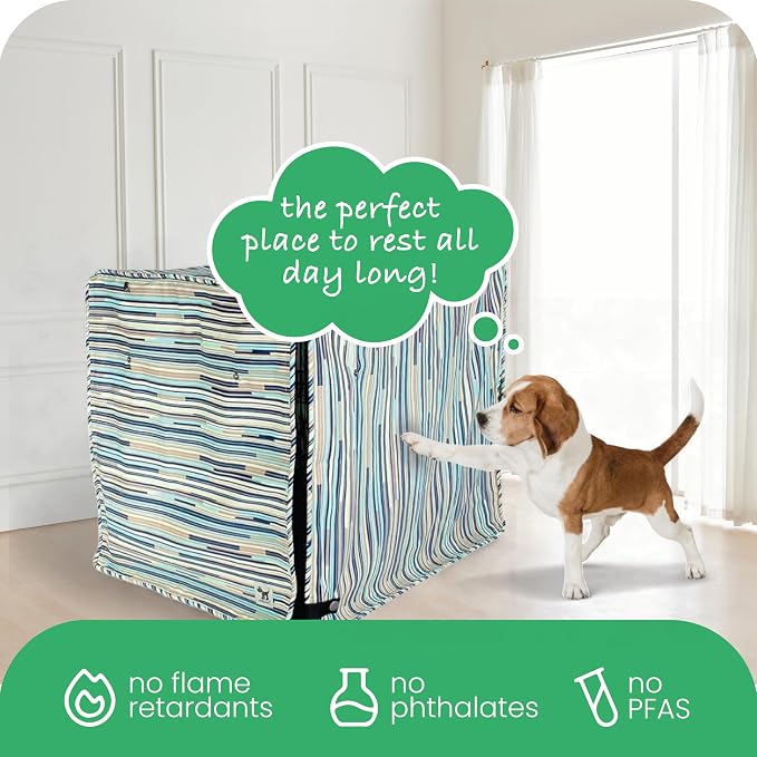 Molly Mutt I Don't Like Mondays Dog Crate Cover, 100% Cotton Canvas Cover with 2 Roll-Up Panels, Ideal for Dog or Cat Crate, Durable, Washable, and Free of Harmful Chemicals, 30" x 19" x 21"