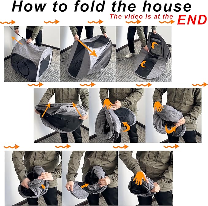 Portable Cat Playpen, Delivery Room, Enclosure, Postoperative Recovery, House Design for Better Standing, Foldable Pet Tent for Indoor and Outdoor Use, Cat Houses & Condos (Light Grey)