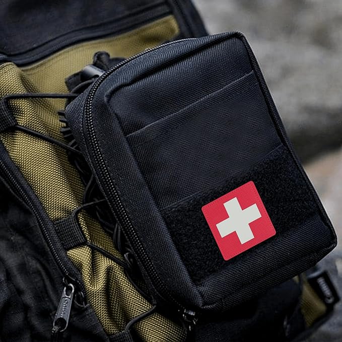 2-Pack Glow in The Dark Patches Luminous Medic Patch First Aid Patch for Backpack, Bags, Hats (2.36"x2.36")
