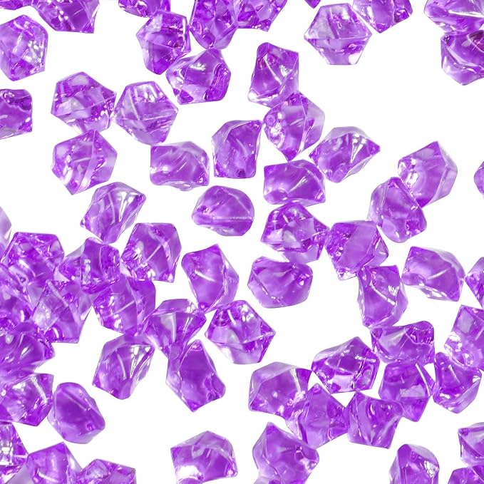 1.1Lb 800Pcs Fake Ice Cubes Clear Rocks Artificial Ice Acrylic Diamonds Vase Fillers for Centerpieces Christmas Decorative Bowl Fillers Desktop Fountain Accessories Fish Tank Aquarium Decorations