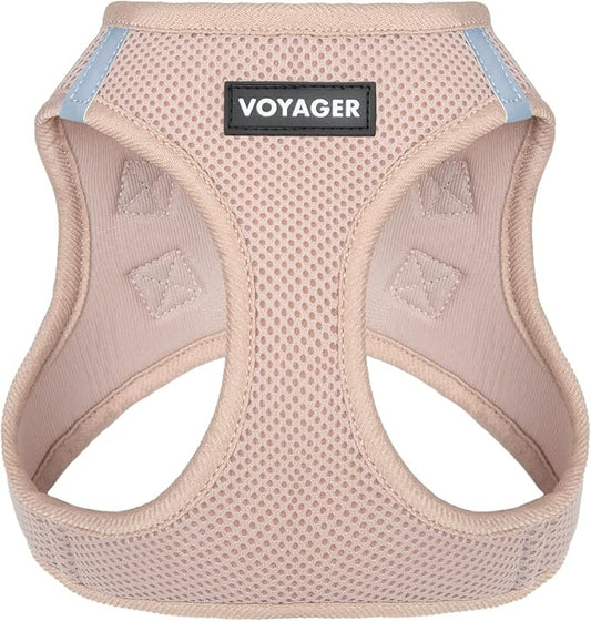 Best Pet Supplies Voyager Step-in Air Harness - All Weather Mesh, Reflective, No Pull Harness for Dogs, Cats - Secure with Hook & Loop Fastener, Buckle, Double D-Rings - Khaki, XXS
