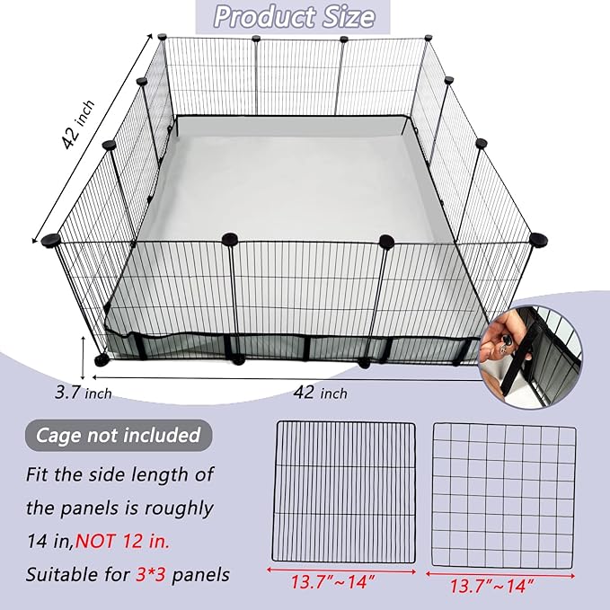 Guinea Pig Cage Liner Tarp Bottom Waterproof and Washable Base Also for Rabbits, Bunny, Chinchesillas, Hedgehog, Ferrets and Other Small Animals(42x42 inches)