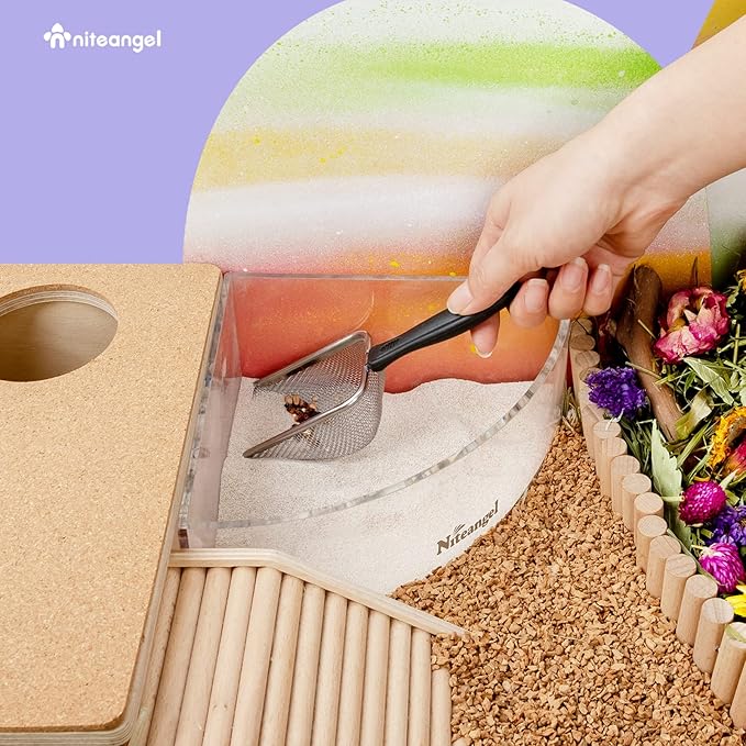 Niteangel Hamster Desert Bath Sand with Sand Bath Scoop| No-Dust Bath or Potty Litter Sand for Hamster Chinchillas Gerbil Mice Degu or Other Small Pets 6lb