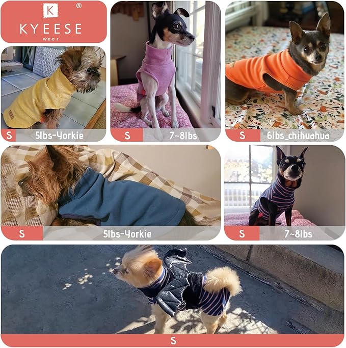 KYEESE 2Pack Dog Sweater Soft Pets Clothes Dog Sweaters for Small Dogs Male Warm Pets Coats Stretchy Pets Clothes Pullover Dogs Sweatshirt Turtleneck Small Pet Sweaters