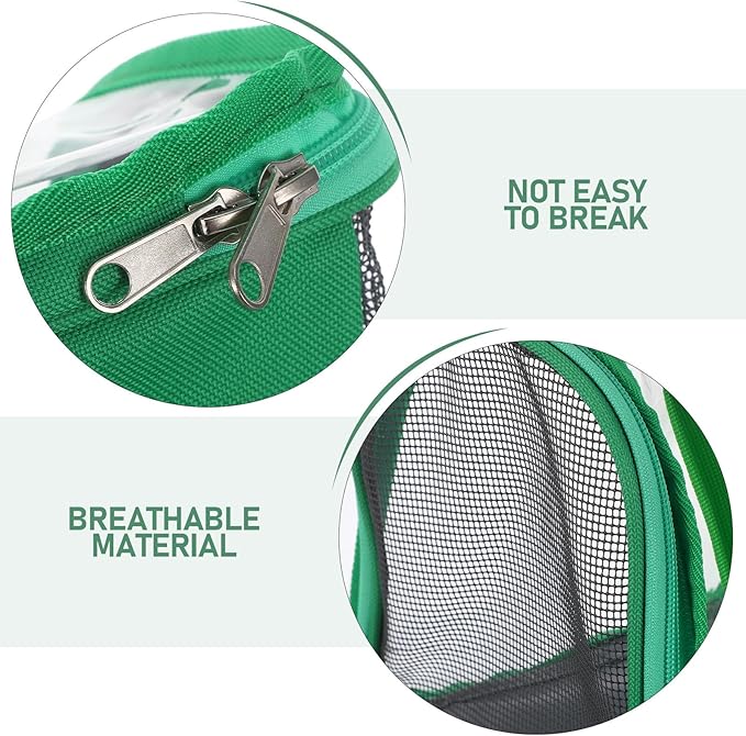 Levemolo Small Portable Bird Cage Carrier for Travel – Lightweight Plastic Parrot and Budgie Travel Cage Bag, Compact Green Pet Bird Carrier for Outdoor Trips and Vacations