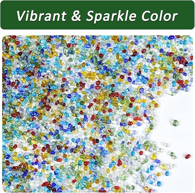 BXI 2.2 Lbs Small Aquarium Substrate Gravel Sand, Polished Smooth Fish Tank Gravel, Colorfast Uncoated Oceanic Mix Decorative Stones, Sea Glass for Vase Fillers, Fairy Garden, Potted Plants