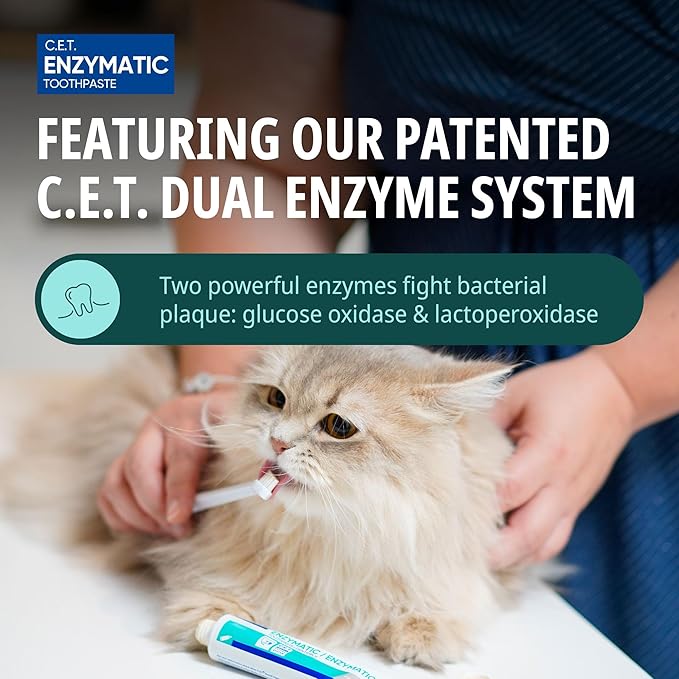 Virbac C.E.T.® Enzymatic Toothpaste| Tartar & Plaque Control for Fresh Breath | Pet Dental Care Toothpaste | Poultry Flavor, 2.5 oz