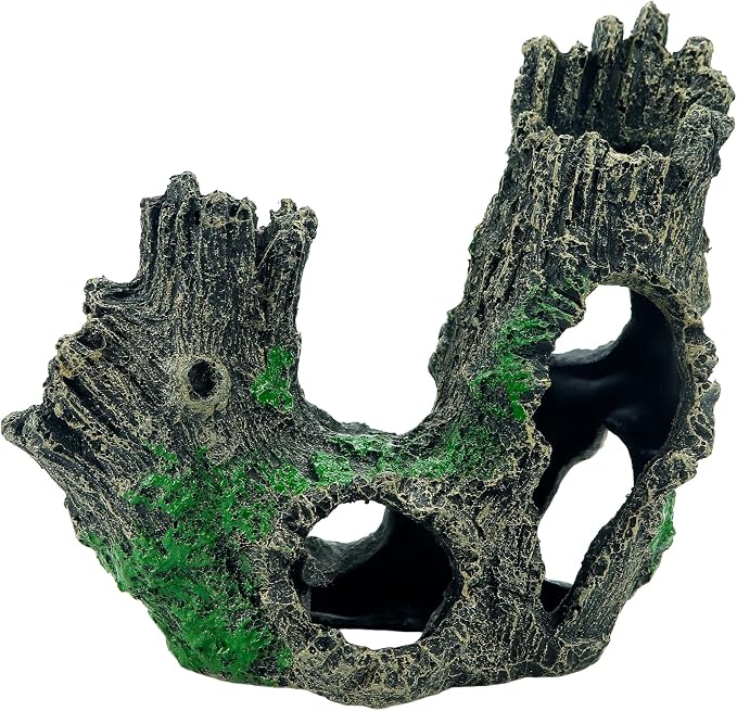 1 Pcs Aquarium Resin Driftwood Decor | Natural Sunken Wood‑Style Fish Tank Hideout Cave Non‑Toxic Decor for Terrarium Paludarium