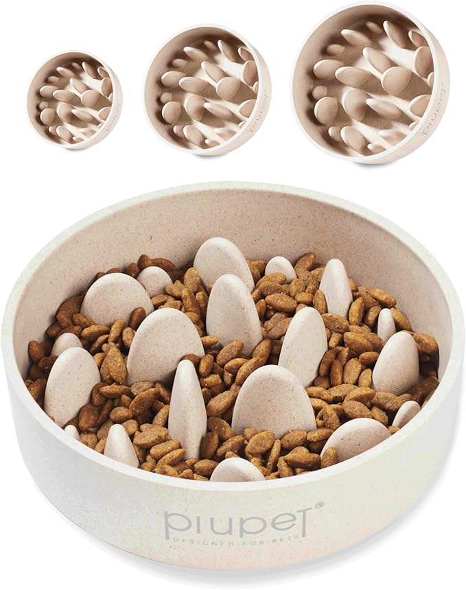 PiuPet Slow Feeder Dog Bowl - 47 fl oz, 6 Cups Capacity, Dishwasher Safe - Slow Feeder Dog Bowl with Anti-Slip Pads