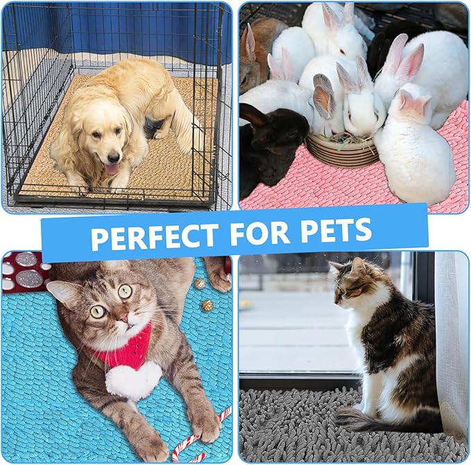 8 Pcs Guinea Pig Liner 16x12 Inch Small Rabbit Cage Liner,Washable Fleece Pet Pee Pads Reusable Bedding Training Mat for Small Animals, Bunny,Hamster(4 Colors)