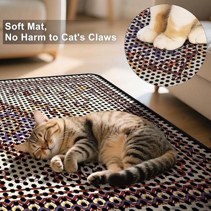 Cat Litter Mat 26.8"x46.5" Double Layer Waterproof Litter Box Mat Washable Litter Trapping Mat