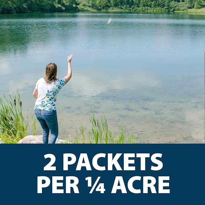 Airmax PondClear Packets Beneficial Bacteria Pond Clarifier, 96 Count | Enzyme Clarifier with EcoBoost PRx to help clear and clean pond and lake water while remaining safe for fish