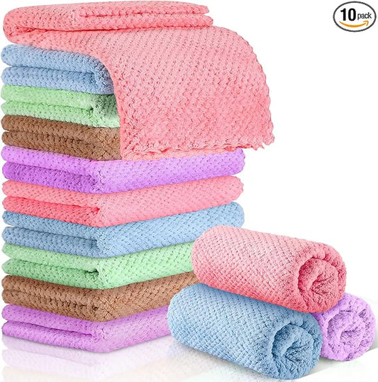 Reginary 10 Pcs Guinea Pigs Blankets Hamster Fleece Cage Liners Coral Fleece Quick Dry Soft Blankets Bedding Guinea Pig Accessories for Cat(18 x 24 Inch,Colorful)