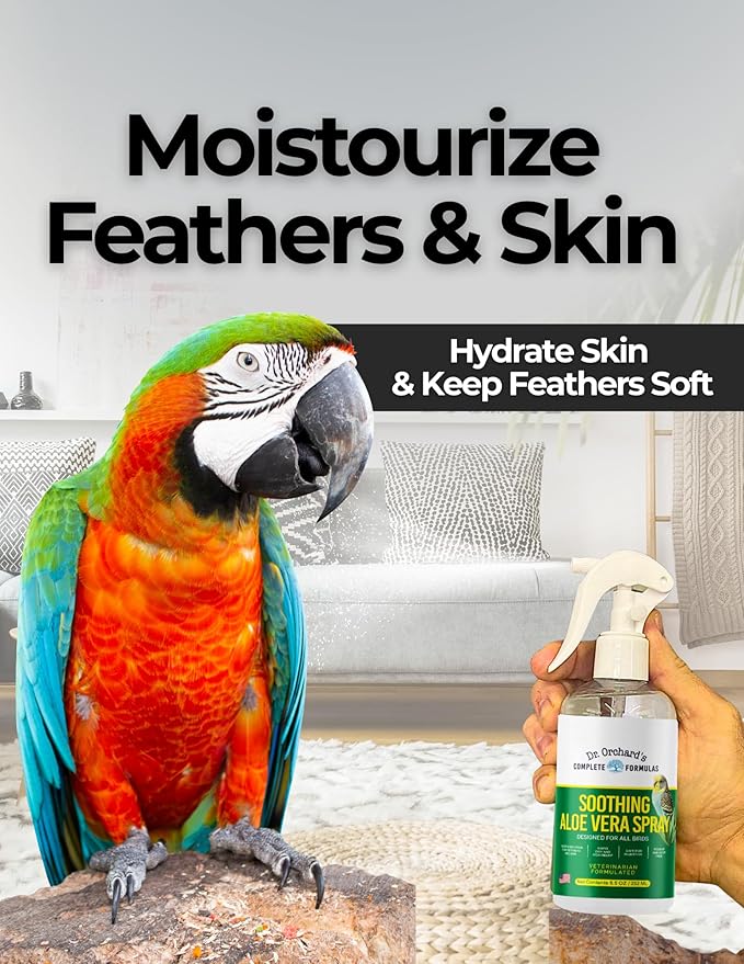 Dr. Orchard's Aloe Vera Bird Spray, Natural Bath Solution for All Birds, Itch Relief, Deep Hydration, Safe for Ingestion, Residue Free, 8.5 oz