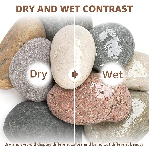 43lbs Natural Large River Rocks, 2''-3''Decorative Stones, Aquarium Pebbles | Water-Washed Natural Finish, Hand-Picked, for Plants, Fish Tank, Garden, Paving, Fountain, Walkways and Outdoor Landscaping