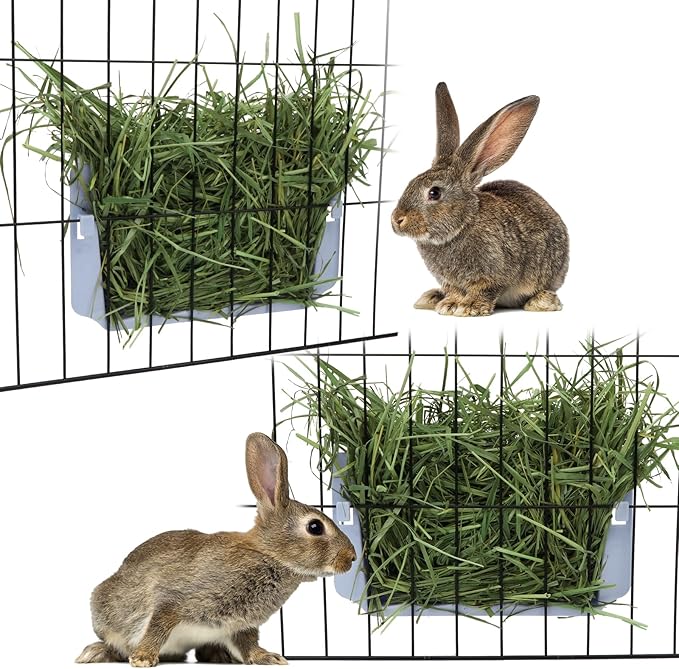 Hypeety Rabbit Hay Feeder - Automatic Plastic Cage Accessory for Guinea Pigs, Chinchillas, and Small Animals