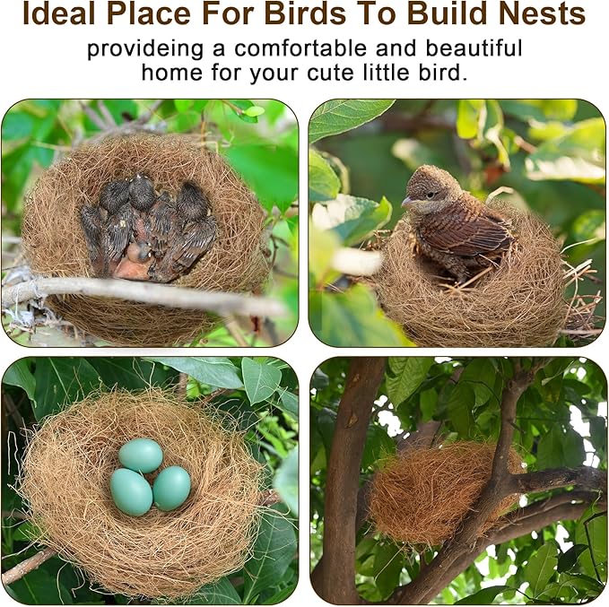 Sukh 2PCS Coconut Fiber for Bird Nest - Canary Nesting Material Coconut Bird Nest Finch Coconut Fiber Loose Bedding Substrate for Laying Eggs,Resting Materials for Birds, Hummingbird Parakeet