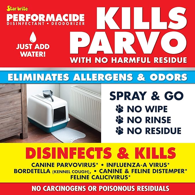 STAR BRITE Performacide 1 Gallon Kit – Kills Parvo Virus, Ideal for Veterinary Hospitals & Kennels