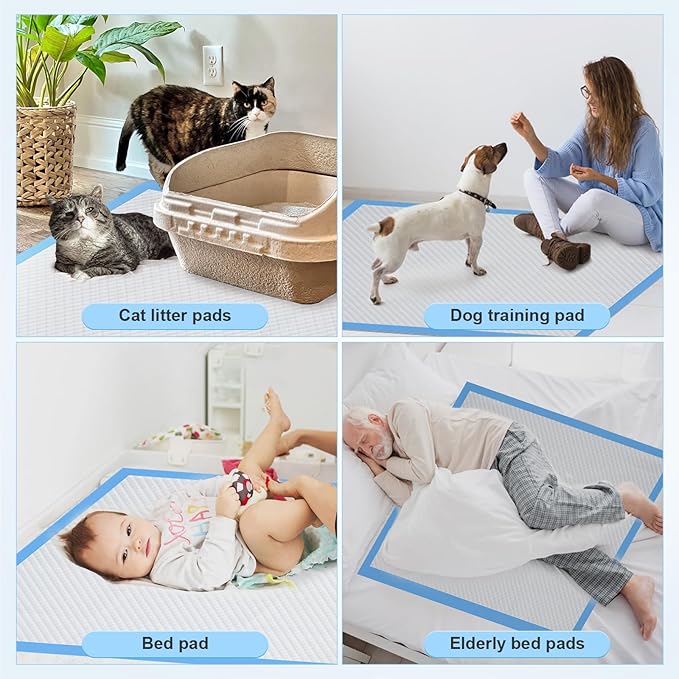 Upgraded 4XL 36"x36" 6 Layers Dog Pee Pads, Ultra Absorbent Pee Pads, Absorb up to 12 Cups, Leak-Proof & Quick Dry Puppy Pads for Puppy,Surgery, Older,Cats, Rabbits,30 Counts
