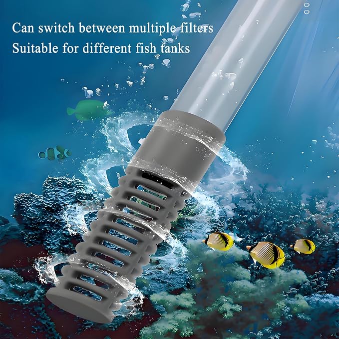 ZYFHOST Fish Tank Vacuum Gravel Cleaner, Aquarium Gravel Cleaner - Hand Siphon Pump as Fish Tank Hose Water Changer & Rock Cleaner & Sand Washing (5.6ft)