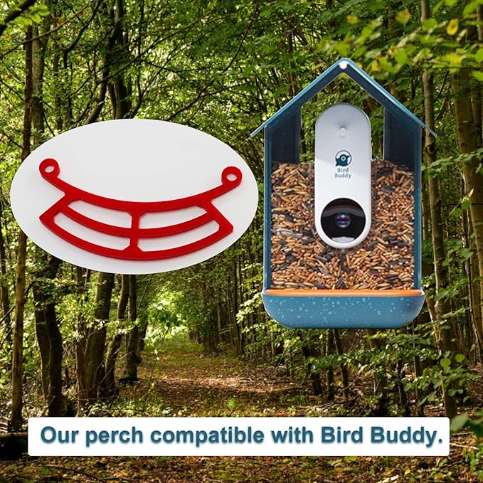 PIAOLGYI Perch for Bird Buddy Smart Bird Feeder, Accessories Compatible with Buddy Birdfeeder (Red)