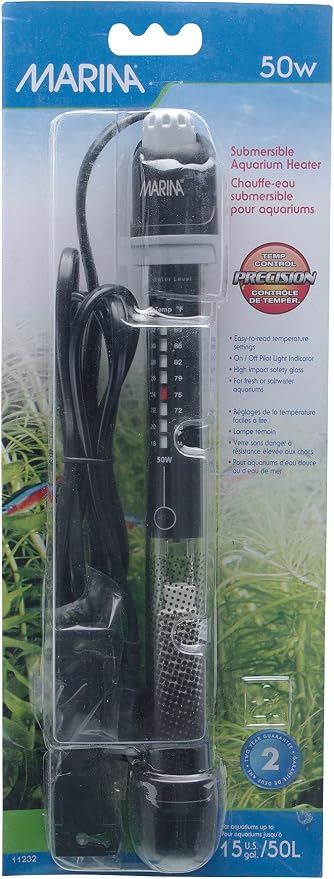 Fluval Marina Submersible Heater for Aquarium, 50-watt