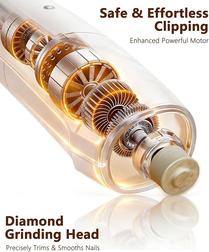 2-in-1 Pet Nail Clipper and Grinder with LED Light & Safety Guard - Painless Quiet Grooming Tool for Small & Large Dogs & Cats, Avoid Overcutting Professional Pet Trimmer